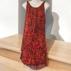 MSK Ruffle Layered Pollock Art Deco Dress Size 10 Gorgeous